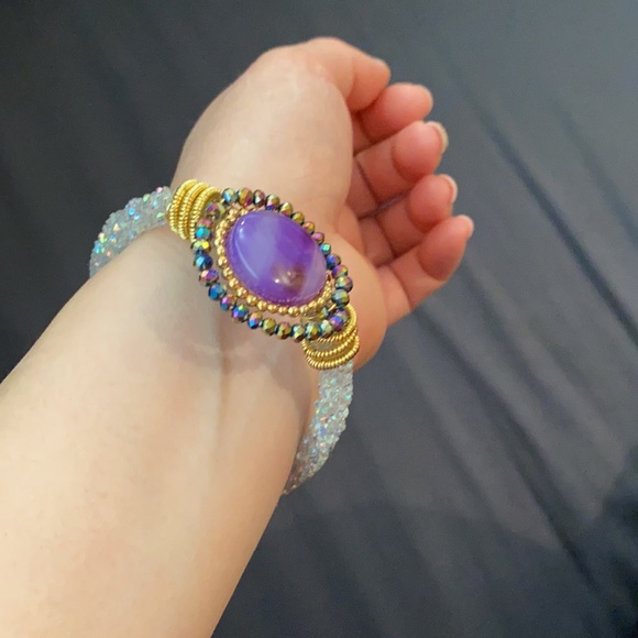 Handmade purple bracelet - Picture 5 of 8